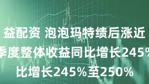 益配资 泡泡玛特绩后涨近8% 第三季度整体收益同比增长245%至250%